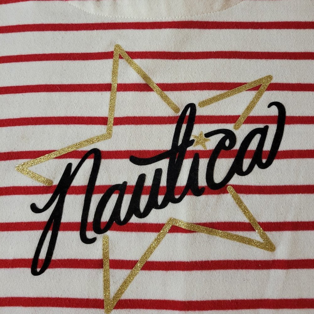 Nautica White Striped Girl Shirt